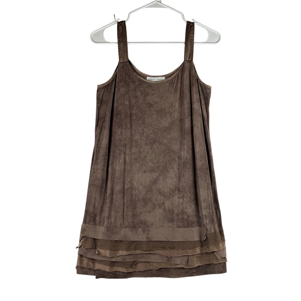 Nomadic Traders Tiered Ruffle Tunic Tank Women Small Boho Fairy Earthy Lagenlook